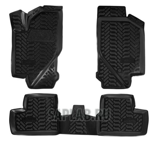 Купить AIRLINE ACMPS03 Ковры в салон (3D с подпятником) Lada Kalina (2004-, 2013-) компл. 4 шт., высокий борт, полимерные, черные