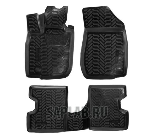 Купить AIRLINE ACMPS04 Ковры в салон (3D с подпятником) (без 3-го ряда) Lada Largus (2012-) компл. 4 шт., (крепеж), высокий борт, полимерные, черные