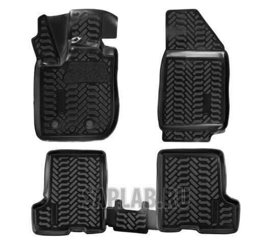 Купить AIRLINE ACMPS08 Ковры в салон (3D с подпятником) (без вещ.ящика) Lada XRAY (2016-) компл. 4 шт., (крепеж), высокий борт, полимерные, черные